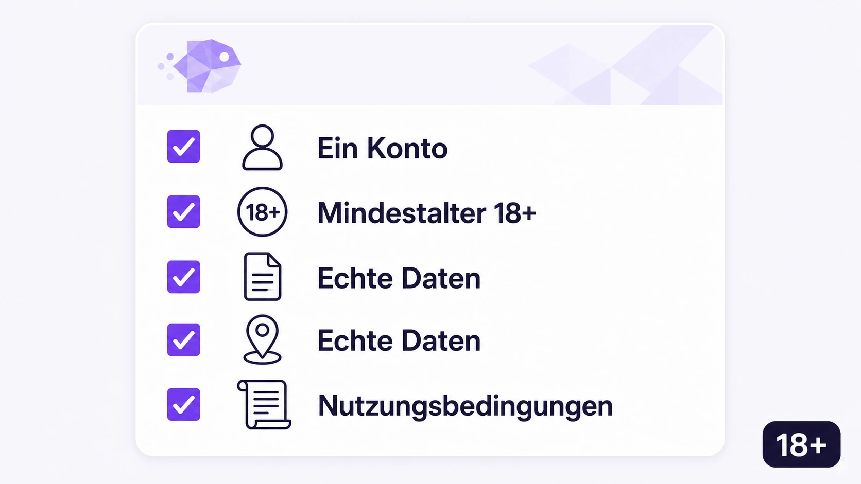 Bedingungen für die Kontoeröffnung